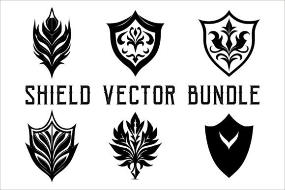 Download Silhouette of Shield Vector Set Bundle - Silhouette Collection