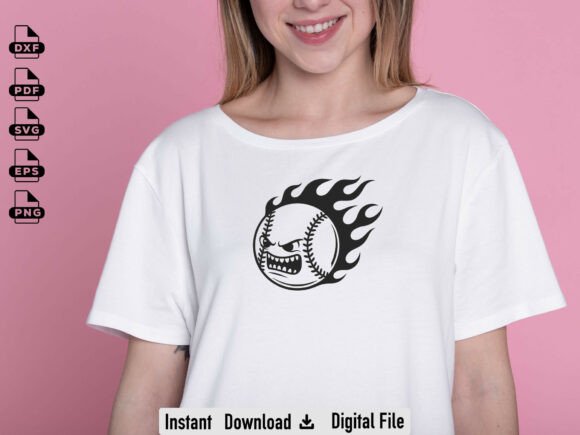 Download Flaming Baseball Design Silhouette Files - Silhouette Collection