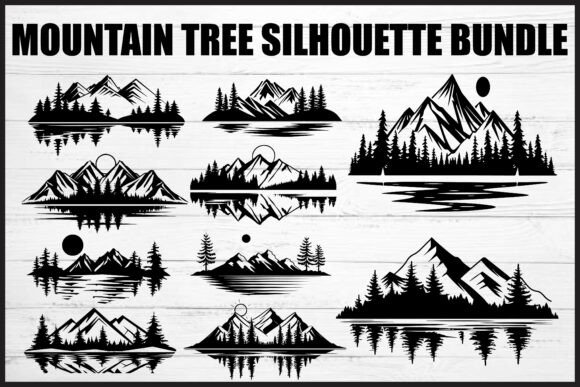 Download Mountain Tree Silhouette Bundle - Silhouette Collection
