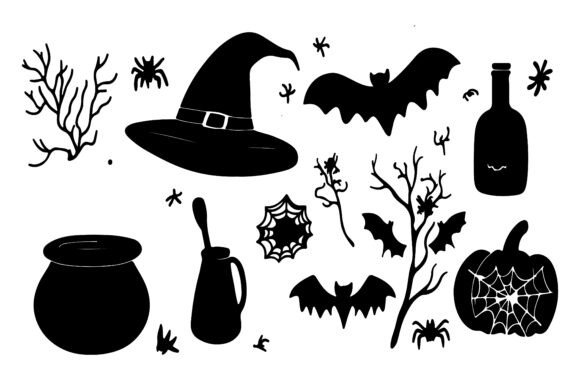 Download Spooky Silhouette Vector Element Set - Silhouette Collection