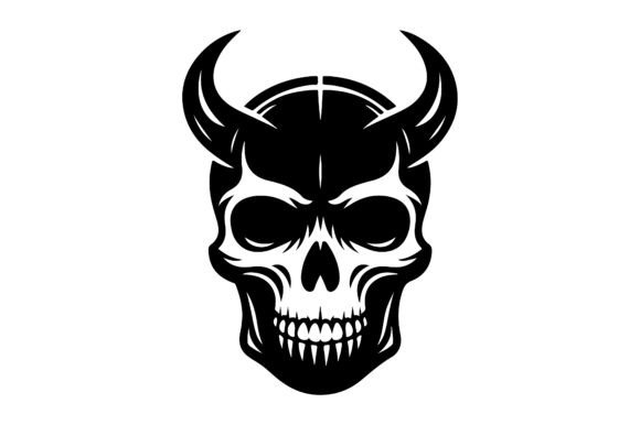 Download Black Devil Skull Head Illustration - Premium Resources