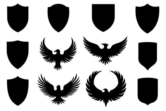 Download Assorted Shield Icon Designs Silhouette - Silhouette Collection