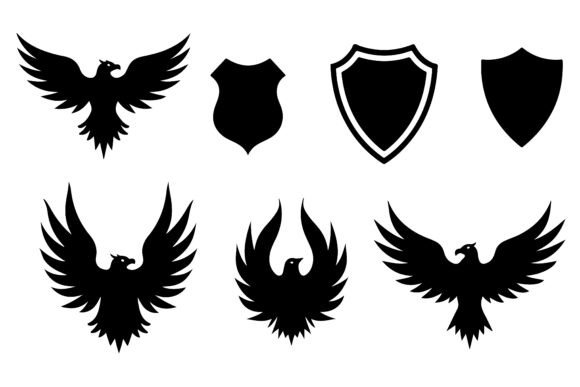 Download Assorted Shield Icon Designs Silhouette - Silhouette Collection