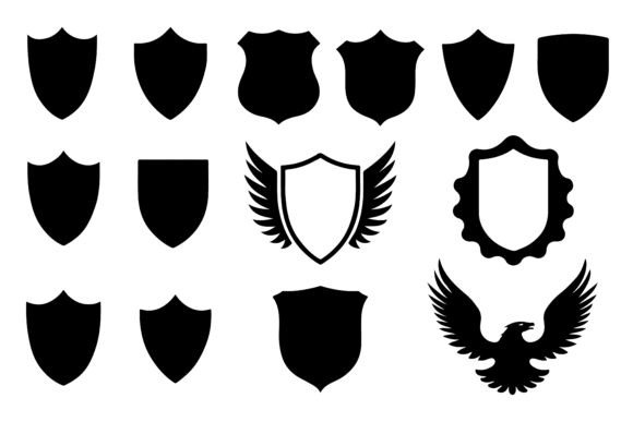 Download Assorted Shield Icon Designs Silhouette - Silhouette Collection