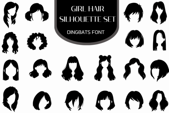 Download Girl Hair Silhouette Set - Silhouette Collection